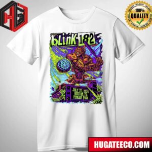 Blink-182 July 23 2024 One More Time Tour At Boston MA Fenway Park Poster Concert T-Shirt