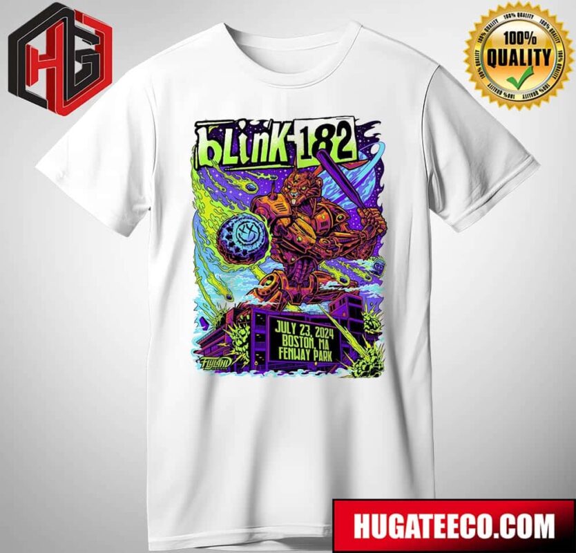 Blink-182 July 23 2024 One More Time Tour At Boston MA Fenway Park Poster Concert T-Shirt