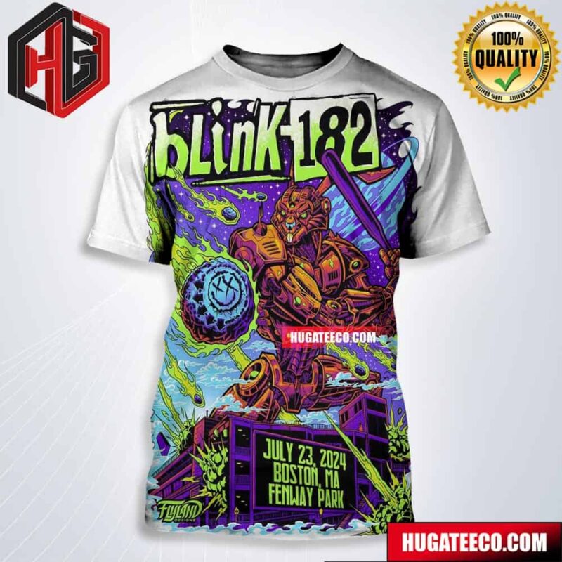 Blink-182 July 23 2024 One More Time Tour At Boston Ma Fenway Park Poster Concert All Over Print Shirt