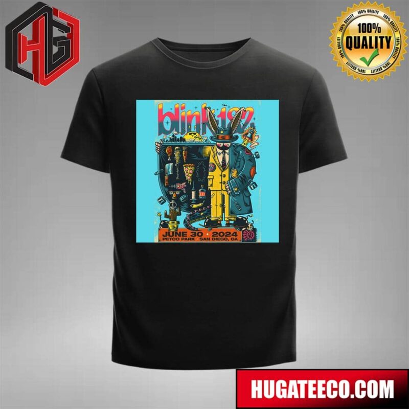 Blink-182 Poster For Show On June 30 2024 Petco Park San Diego Ca T-Shirt