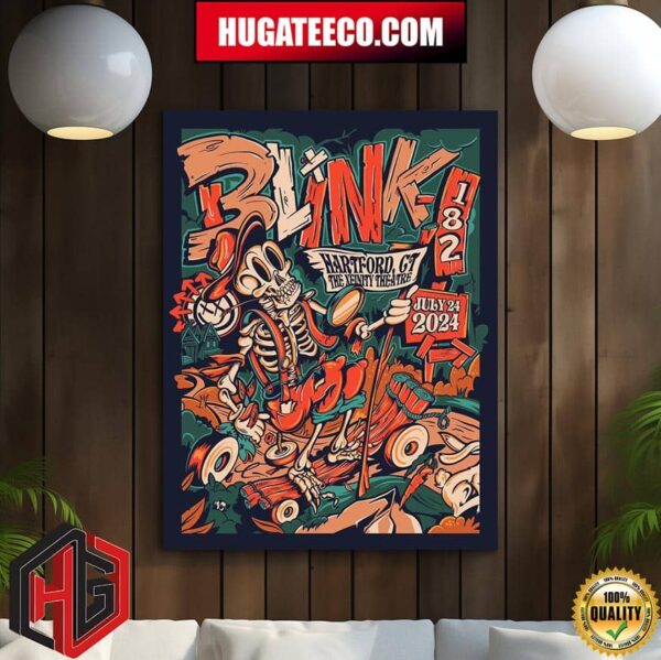 Blink-182 Show In Hartford Ct At The Xfinity Theater On July 24 2024 Home Decor Poster Canvas
