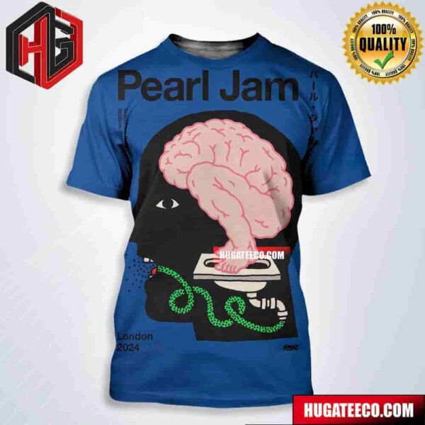 Brain Dump A New Official Gig Poster For The Pearl Jam Show In London 2024 All Over Print Shirt