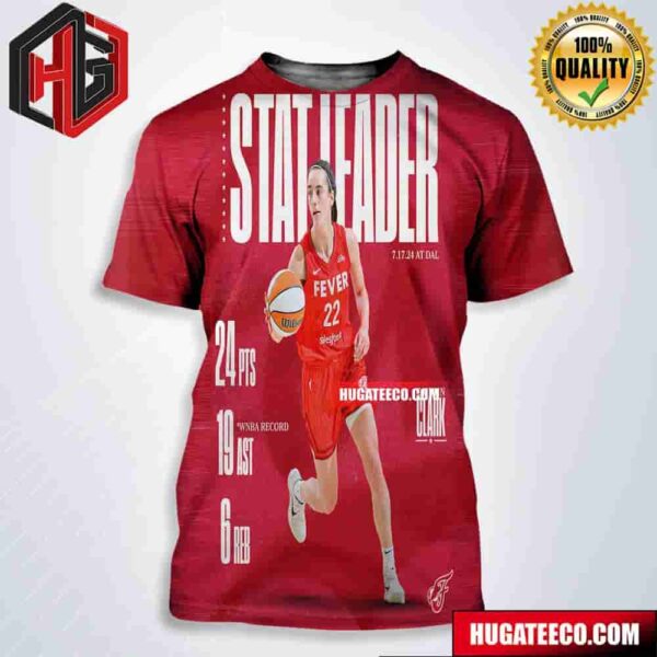 Caitlin Clark Made History On 7 17 2024 With The Dynamite Double-Double At Dallas WNBA Record All Over Print Shirt
