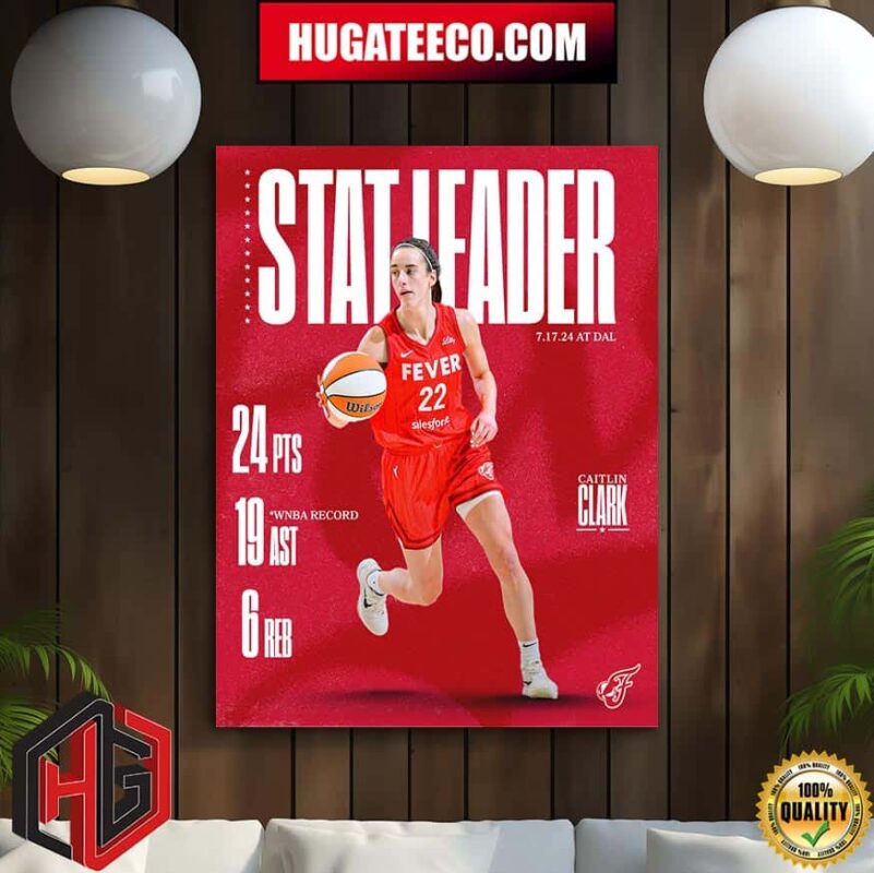 Caitlin Clark Made History On 7 17 2024 With The Dynamite Double-Double At Dallas WNBA Record Poster Canvas
