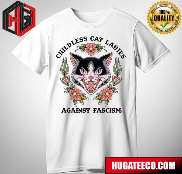 Childless Cat Ladies Against Fascism Kamala Harris T-Shirt