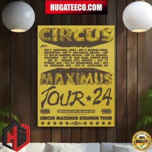 Travis Scott Circus Maximus Utopia World Tour 2024 At Circus Maximus Stadium Tour Schedule List Home Decor Poster Canvas