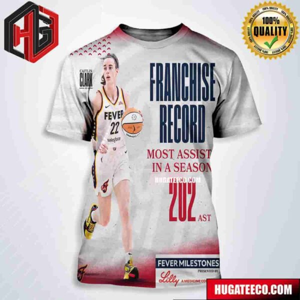 Congratulations To Caitlin Clark Indiana Fever For Breaking The Franchise Record For Most Assists In A Single Season In Only 26 Games WNBA All Over Print Shirt