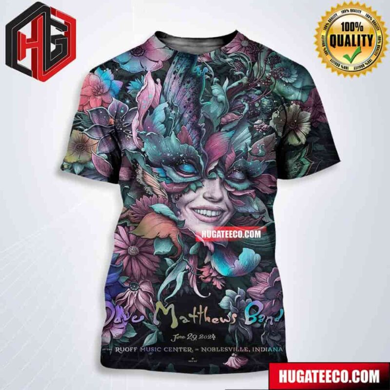 Dave Mathews Band On June 29 2024 At The Ruoff Music Center In Noblesville Indiana Colors 1 Art By N C Winters All Over Print Shirt