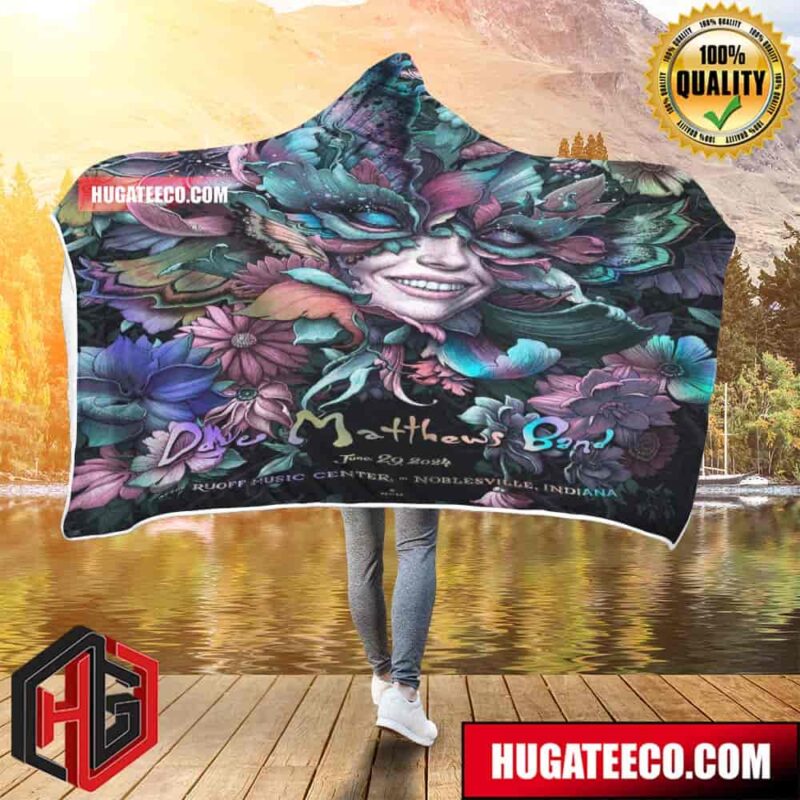 Dave Mathews Band On June 29 2024 At The Ruoff Music Center In Noblesville Indiana Colors 1 Art By N C Winters Hooded Blanket