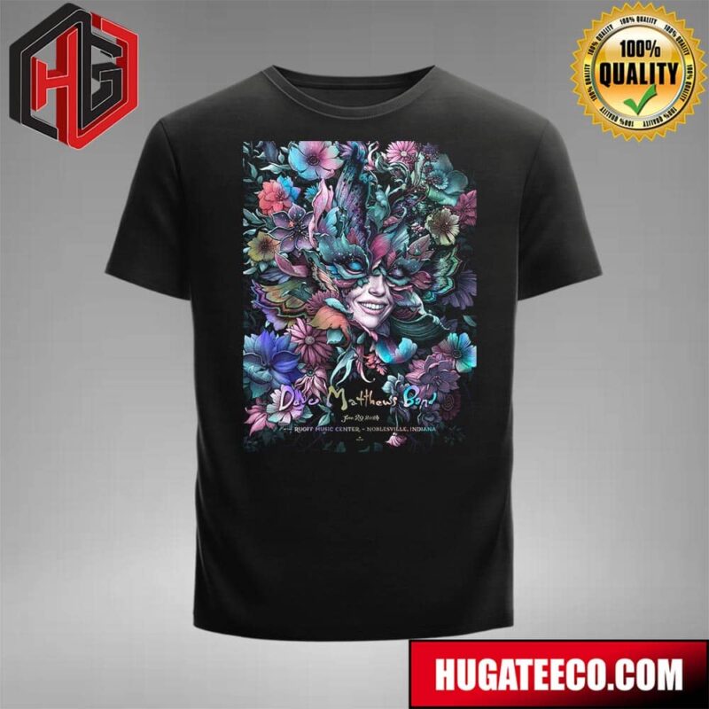 Dave Mathews Band On June 29 2024 At The Ruoff Music Center In Noblesville Indiana Colors 1 Art By N C Winters T-Shirt