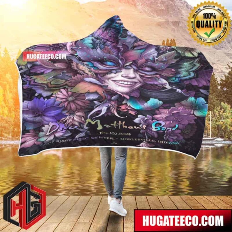 Dave Mathews Band On June 29 2024 At The Ruoff Music Center In Noblesville Indiana Colors 3 Art By N C Winters Hooded Blanket