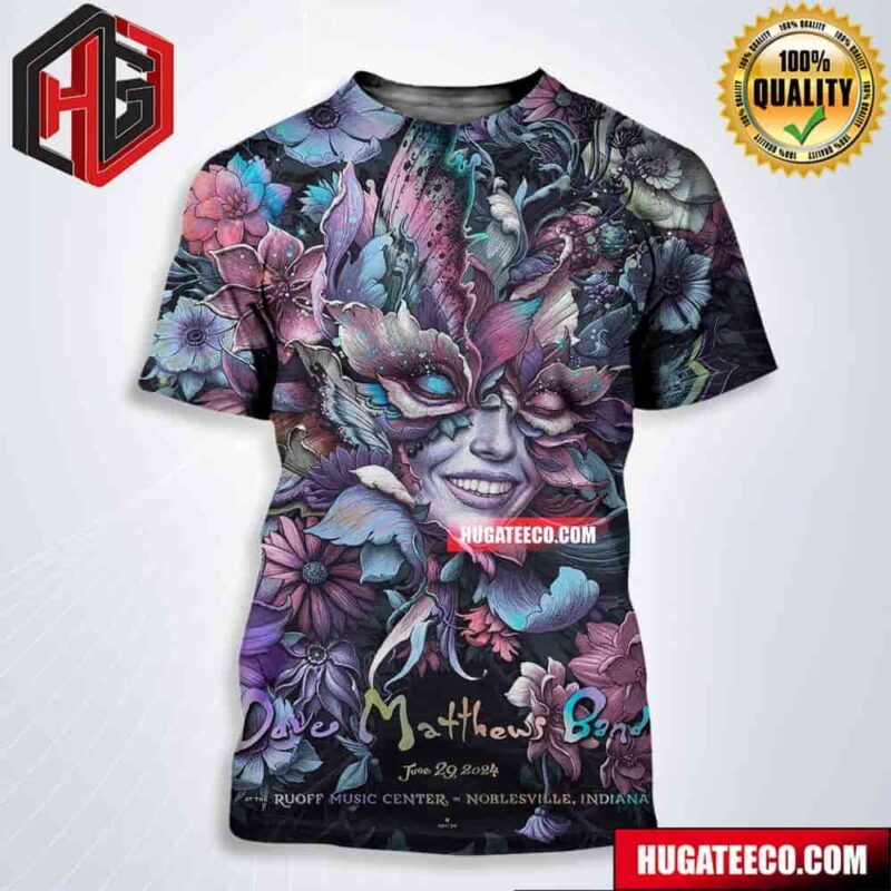 Dave Mathews Band On June 29 2024 At The Ruoff Music Center In Noblesville Indiana Colors 5 Art By N C Winters All Over Print Shirt