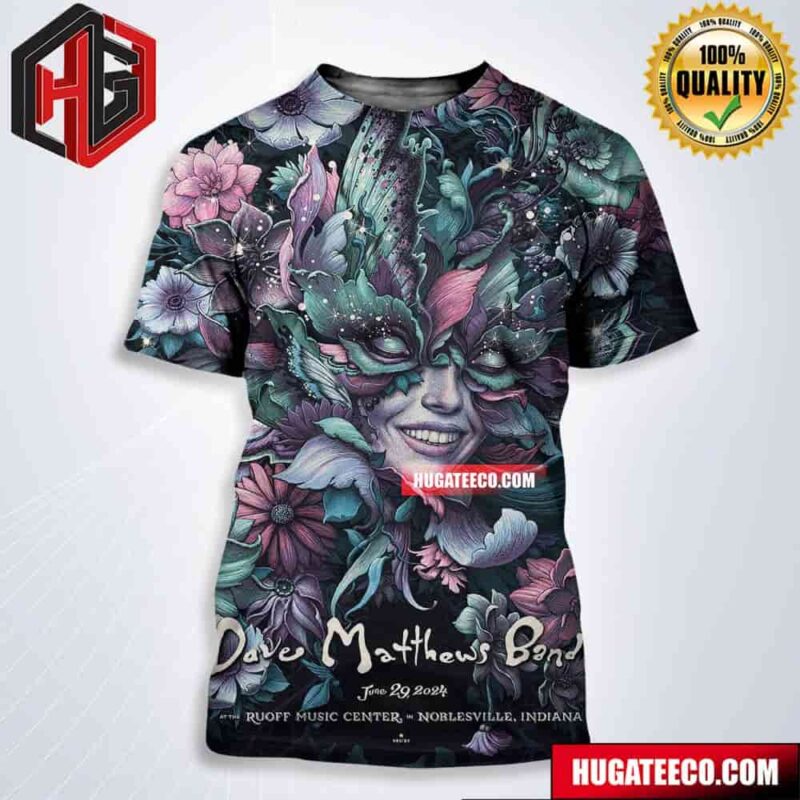 Dave Mathews Band On June 29 2024 At The Ruoff Music Center In Noblesville Indiana Colors 6 Art By N C Winters All Over Print Shirt