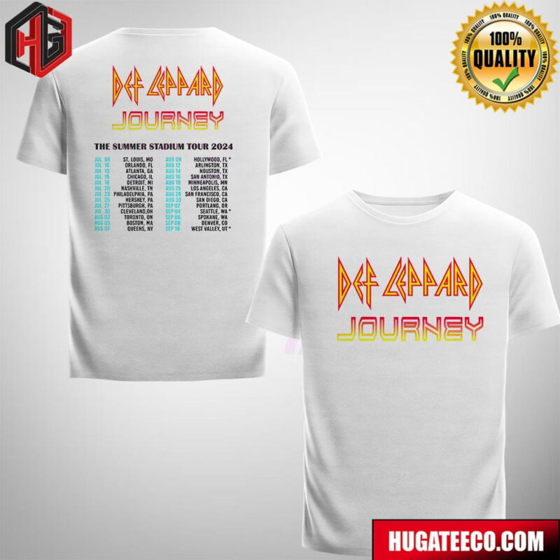 Def Leppard Summer Stadium Tour 2024 Timeline Two Sides Merchandise T-Shirt