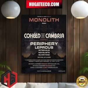 Destroy All Lines Presents Monolith 2024 Coheed And Cambria Returns This November Home Decor Poster Canvas
