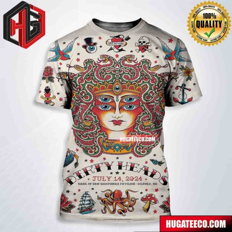 Dirty Heads Show On July 14 2024 In Gilford Nh At Bank NH Pavilion All Over Print Shirt