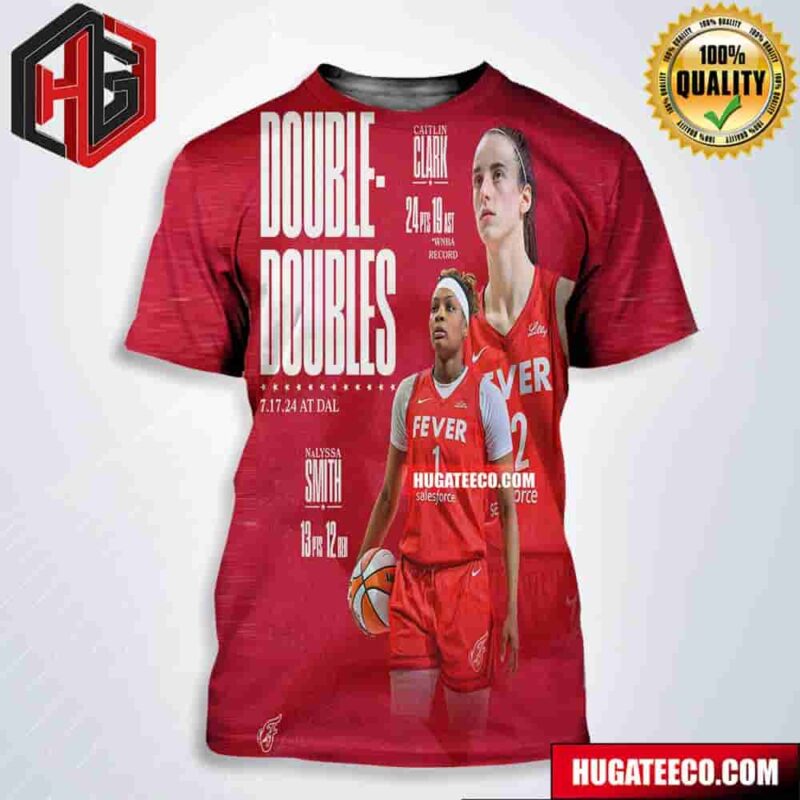 Dominant Double-Doubles From Caitlin Clark And Nalyssa Smith Indiana Fever At Dallas WNBA All Over Print Shirt