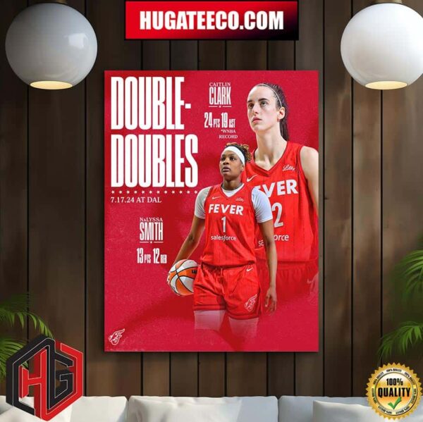 Dominant Double-Doubles From Caitlin Clark And Nalyssa Smith Indiana Fever At Dallas WNBA Poster Canvas