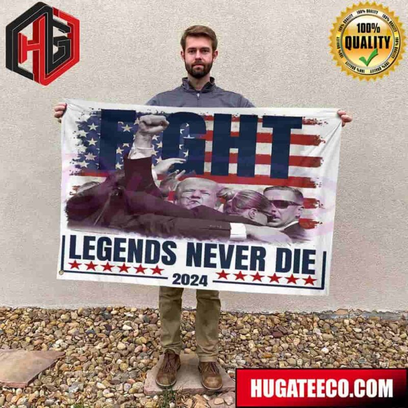 Donald Trump Fight Legends Never Die 2024 Garden House Flag