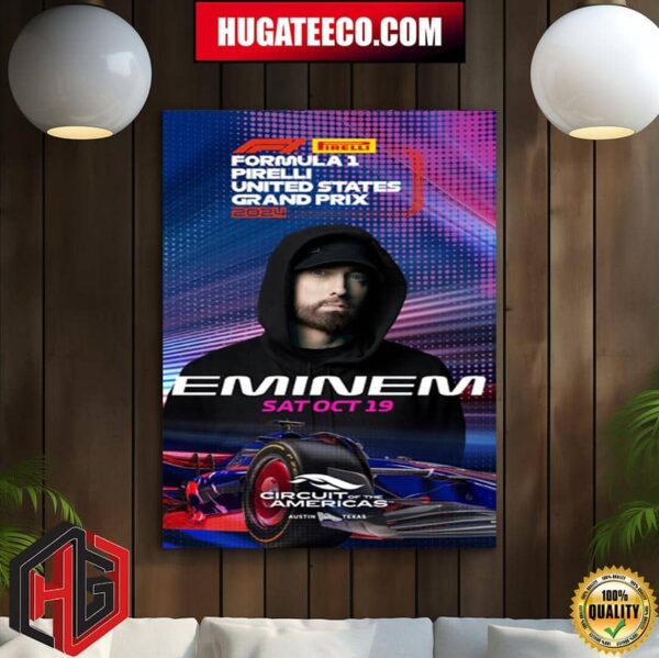 Eminem Dare Me To Drive At Formula 1 Pirelli United States Grand Prix 2024 Austin Texas On October 19th Merch Poster Canvas