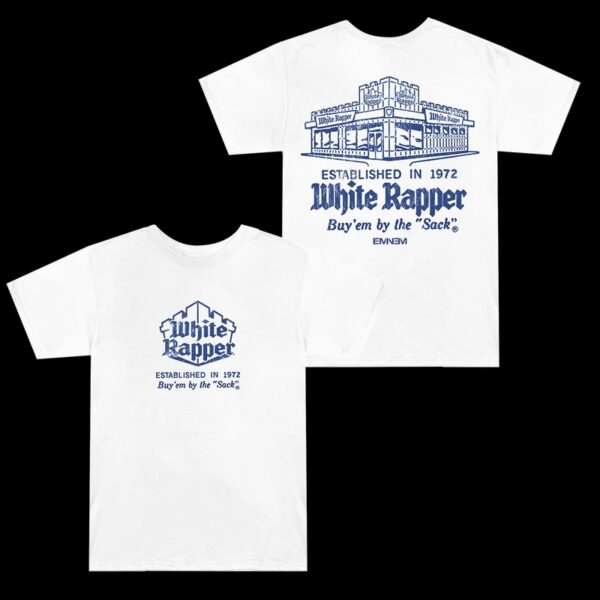 Eminem X White Castle White Rapper Established In 1972 Buy Em By The Sack Two Sides Merchandise T-Shirt