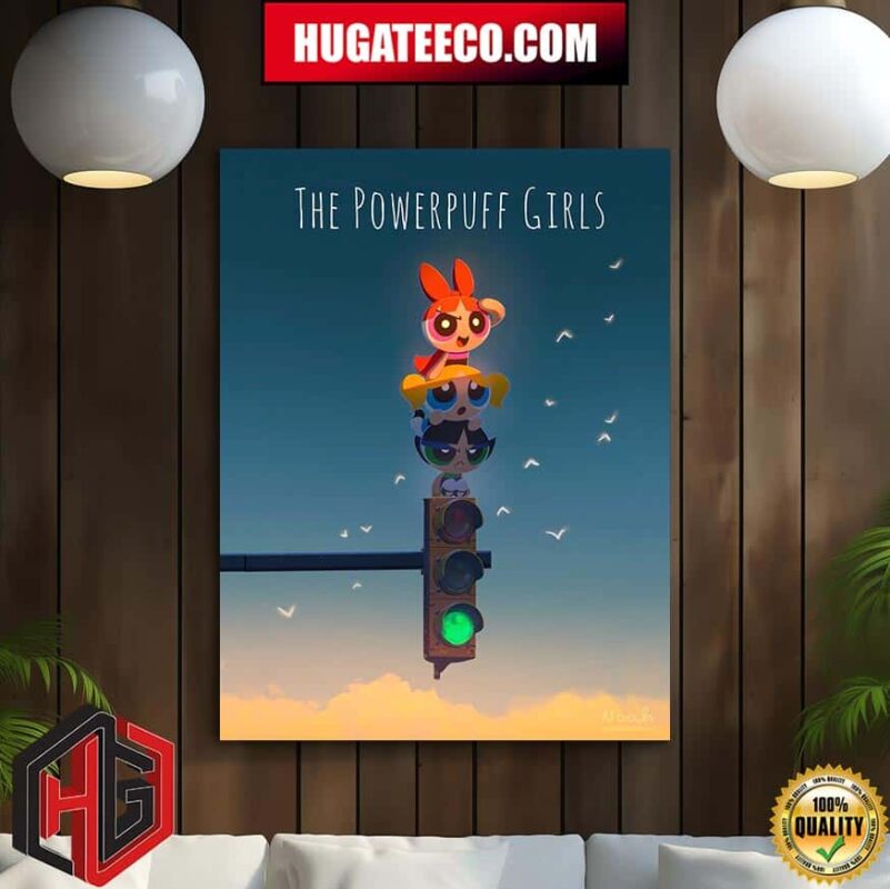 Funny The Powerpuff Girls Traffic Lights Home Decor Poster Canvas