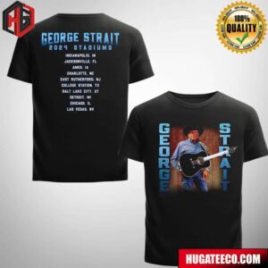 George Strait 2024 Stadiums Black Photo Tour Two Sides Merchandise T-Shirt