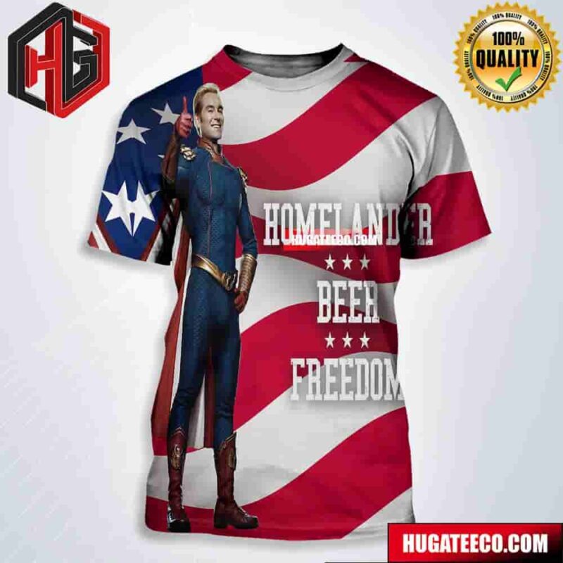 The Boys Homelander-Themed Poster For The 4th Of July Homelander Beer Freedom All Over Print Shirt