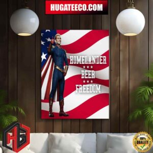 Homelander-Themed Poster For Happy Fourth Of July Homelander Beer Freedom The Boys Home Decor Poster Canvas