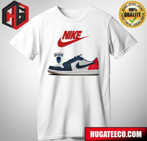 Howard Bison x Air Jordan 1 Low OG’s Are Dropping October 12 2024 Sneaker Nice Drops Kicks T-Shirt