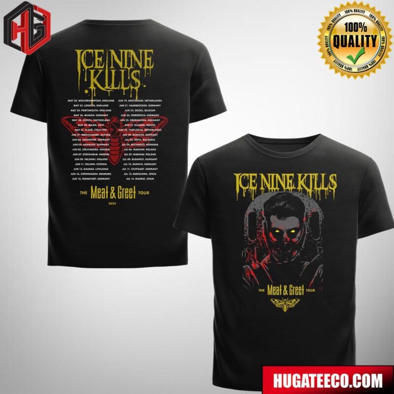 Ice Nine Kills The Meet And Greet Tour 2024 Schedule List Two Sides Merchandise T-Shirt
