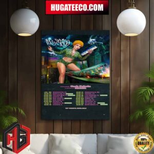 Ice Spice Y2K World Tour Featuring Cash Cobain And Sound By Riosita Schedule List Home Decor Poster Canvas