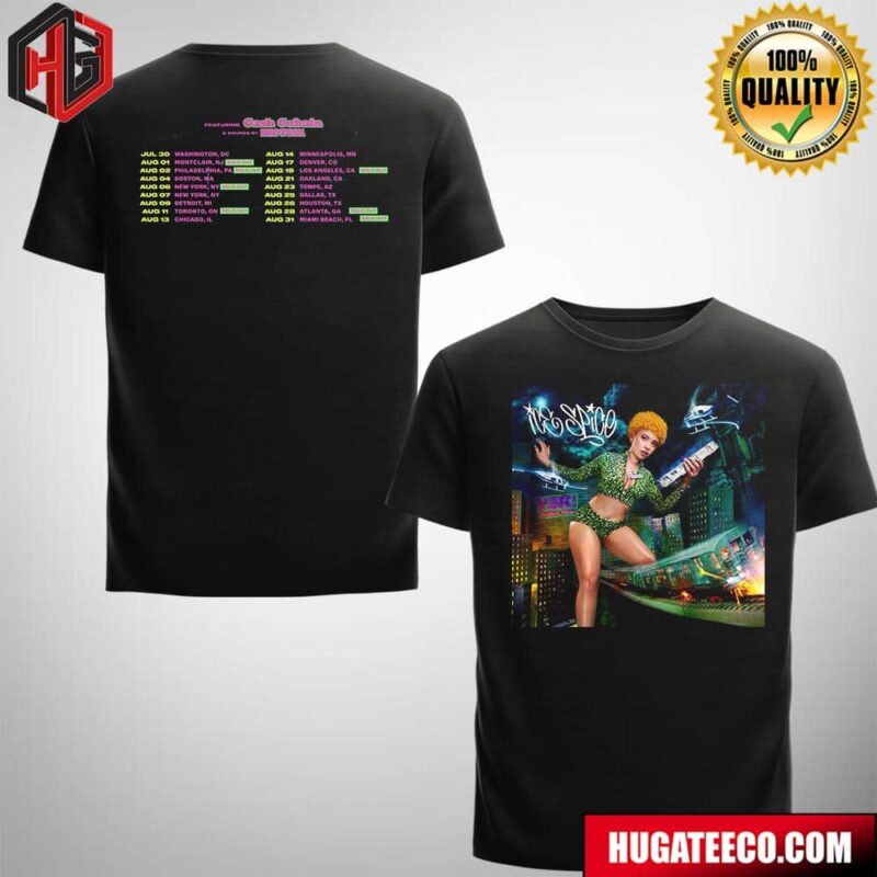 Ice Spice Y2K World Tour Featuring Cash Cobain And Sound By Riosita Schedule List Two Sides T-Shirt