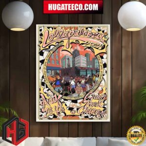 JFG Lollapalooza 2024 Signed And Numbered Merch Poster On Aug 1st 4th At Grant Park Chicago Poster Canvas
