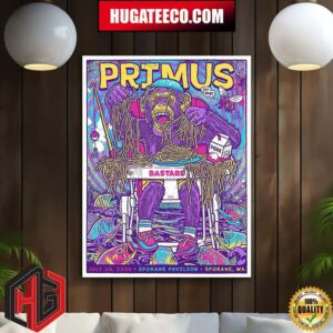 Limited Edition Poster For Primus Tonight?s Show In Spokane WA At Spokane Pavilion On July 20 2024 Home Decor Poster Canvas