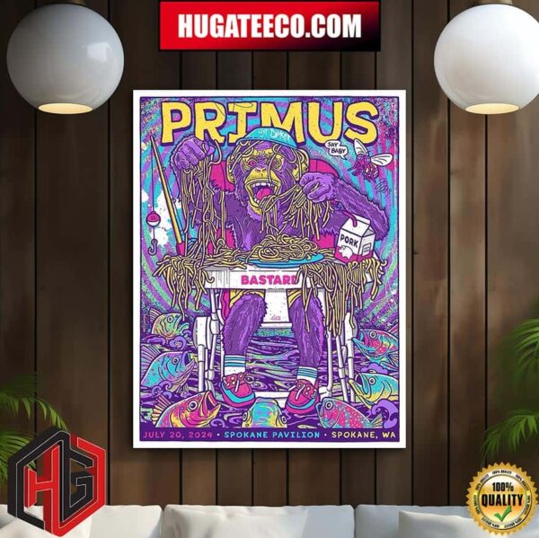 Limited Edition Poster For Primus Tonight?s Show In Spokane WA At Spokane Pavilion On July 20 2024 Home Decor Poster Canvas