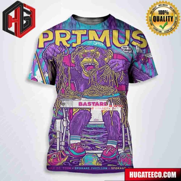 Limited Edition Poster For Primus Tonight’s Show In Spokane WA At Spokane Pavilion On July 20 2024 All Over Print Shirt