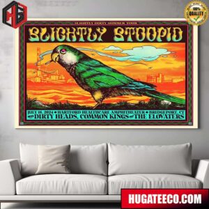 Limited Merch Poster For Slightly Stoopid With Dirty Heads Common Kings And The Elovaters Slightly Dirty Summer Tour Show On July 18 2024  In Bridgeport Ct At Hartford Healthcare Amp Poster Canvas