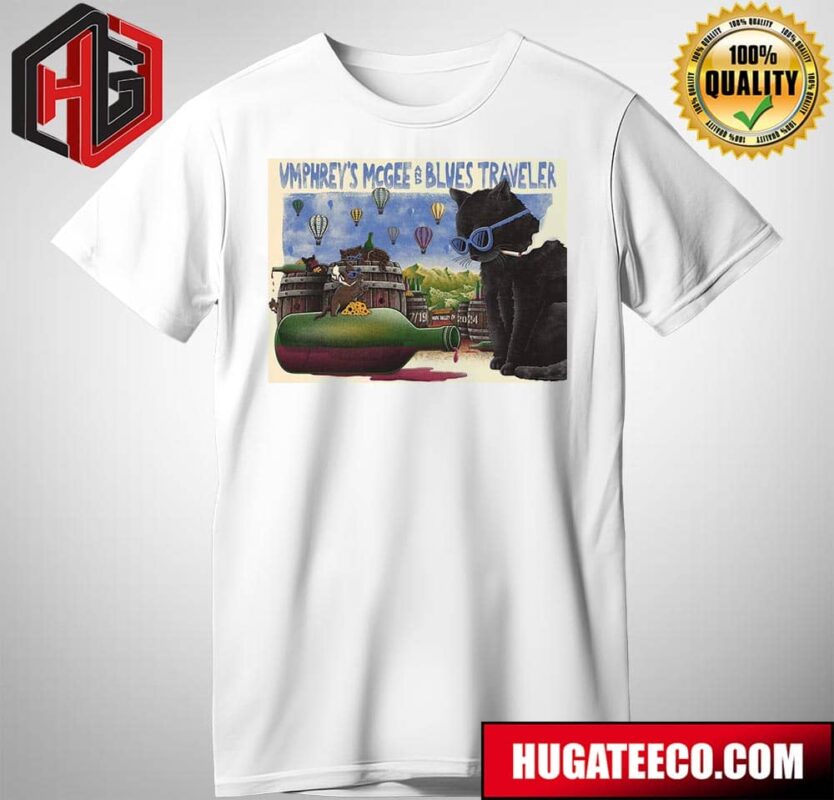 Limited Merch Poster For Umphrey’s McGee And Blues Traveler July 19th In Napa Valley CA T-Shirt