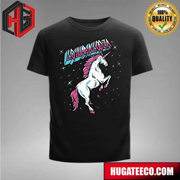 Lollapalooza 2024 Merch Unicorn Lineup Merchandes T-Shirt