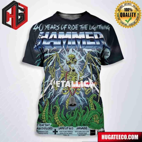 Magazine Over With Official Illustration For The 40th Anniversary Of The Metallica Album All Over Print Shirt