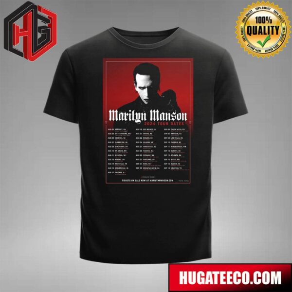 Marilyn Manson 2024 Tour Dates T-Shirt