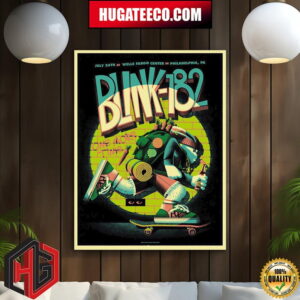 Merch Poster For Blink-182 Show In Philadelphia Pa USA On July 26th 2024 At Well Fargo CenterHome Decor Poster Canvas