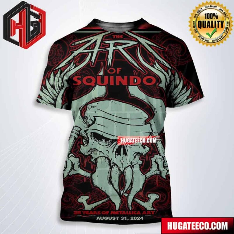 Metallica M72 North American 25 Years Of Metallica Art On August 31 2024 At The Here-After Seattle Wa 98121 The Art Of Squindoi All Over Print Shirt