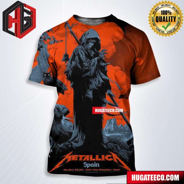 Metallica M72 World Tour No Repeat Weekend At Estadio Civitas Metropolitano In Madrid On July 12th And 14th 2024 Merchandise All Over Print Shirt