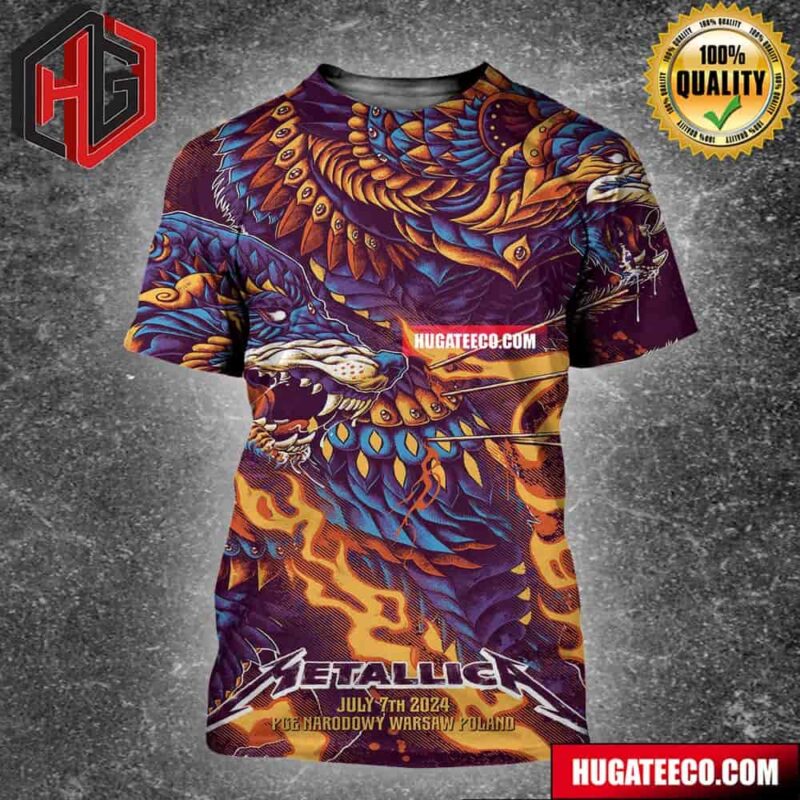 Metallica M72 World Tour No Repeat Weekend With Five Finger Death Punch And Ice Nine Kills At Pge Narodowy In Warsaw Poland On July 7th 2024 Merchandise All Over Print Shirt