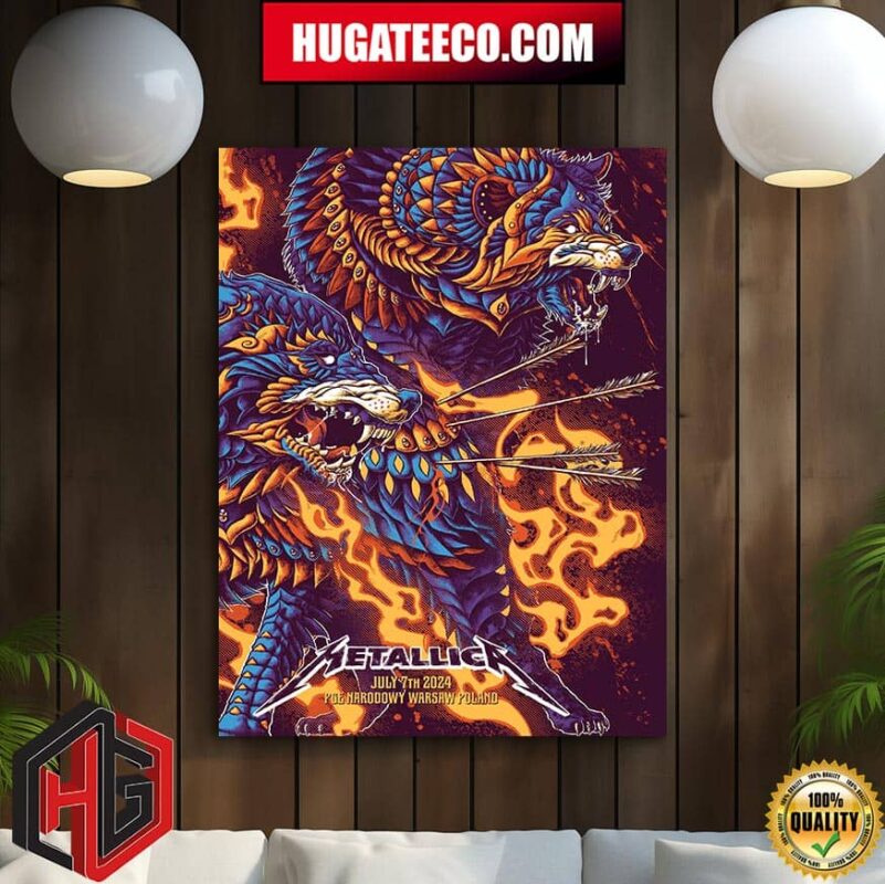Metallica M72 World Tour No Repeat Weekend With Five Finger Death Punch And Ice Nine Kills At Pge Narodowy In Warsaw Poland On July 7th 2024 Merchandise Poster Canvas