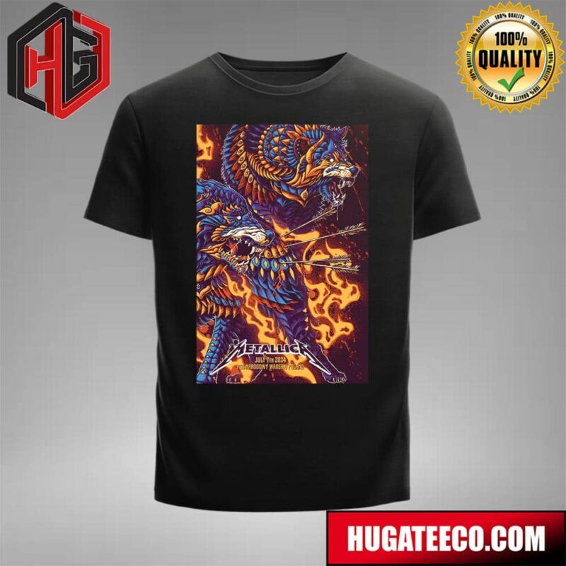 Metallica M72 World Tour No Repeat Weekend With Five Finger Death Punch And Ice Nine Kills At Pge Narodowy In Warsaw Poland On July 7th 2024 Merchandise T-Shirt