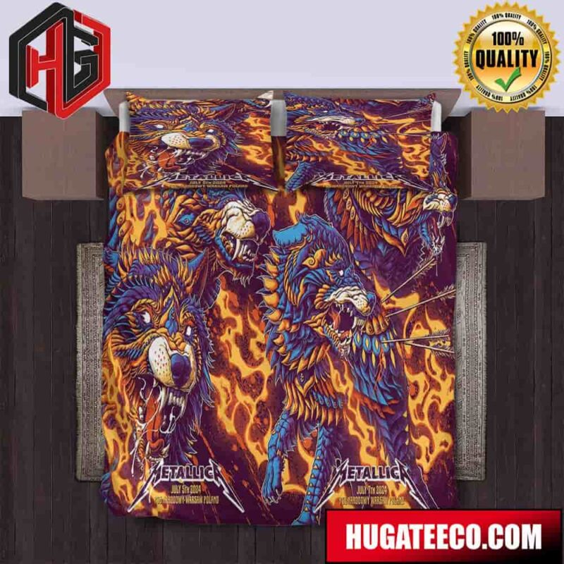 Metallica M72 World Tour No Repeat Weekend With Five Finger Death Punch And Ice Nine Kills Night 1 And 2 In Warsaw At Pge Narodowy Poland On July 5 And 7 2024 Merchandise Bedding Set