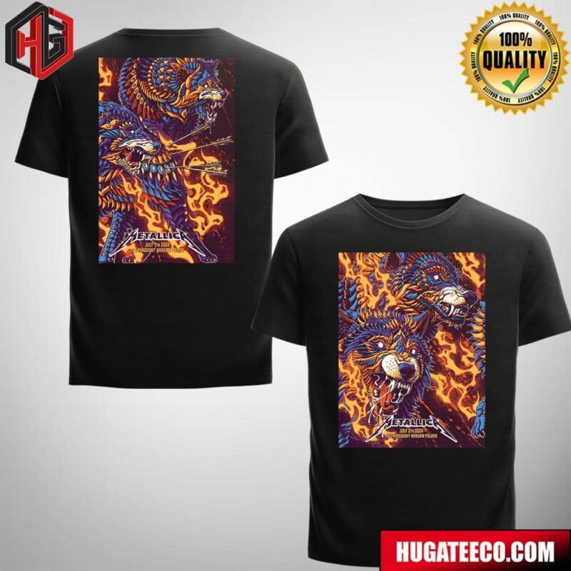 Metallica M72 World Tour No Repeat Weekend With Five Finger Death Punch And Ice Nine Kills Night 1 And 2 In Warsaw At Pge Narodowy Poland On July 5 And 7 2024 Two Side Merchandise T-Shirt